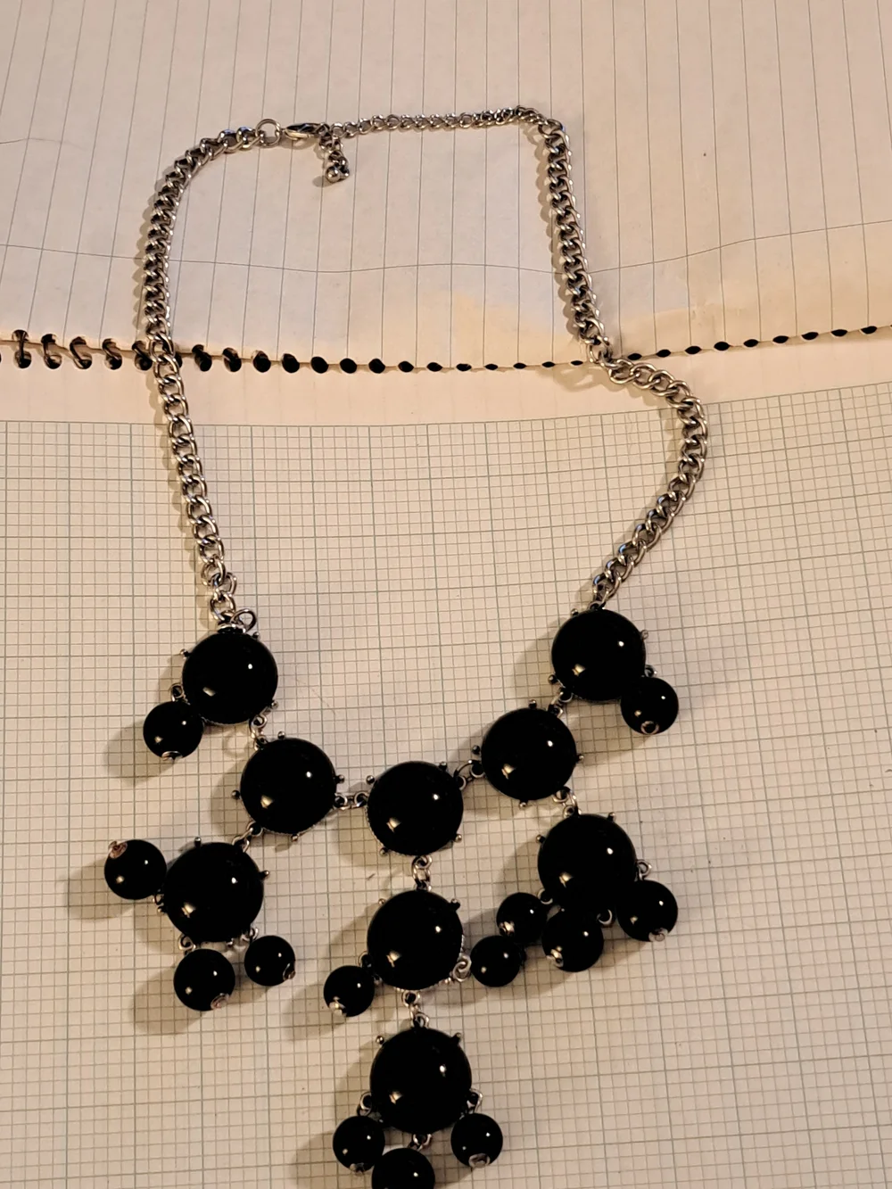 J. Crew Iconic 90s Black Bubble Cluster Statement Necklace